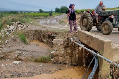 Sel suları üzüm bağlarına vurdu: Mahalleli ıslah istiyor