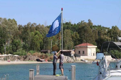 Foça'da plajlar mavi bayrak aldı