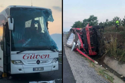 Denizli'de feci kaza! Tır, yolcu otobüsüyle çarpıştı