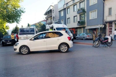 Kütahya'da trafik kazası! Otomobil motosiklet ile çarpıştı