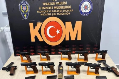 Trabzon'da 11 ruhsatsız tabanca ele geçirildi