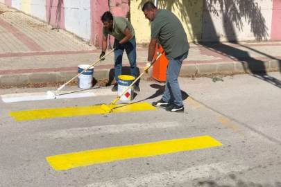 Bayburt’ta yaya geçidi çizgileri boyandı