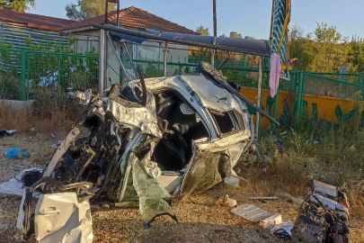 Tekirdağ’da feci kaza: Takla atıp durağa daldı