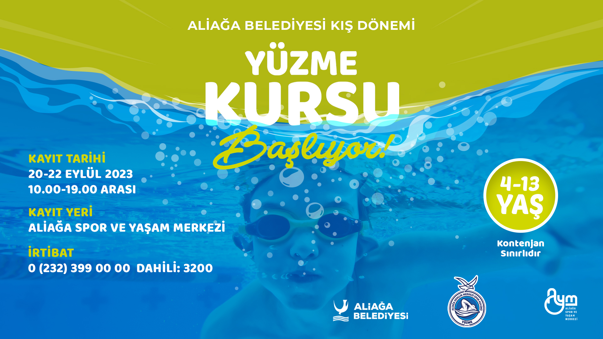 1 Aliağa Spor ve Yaşam Merkezi’nde Yüzme Kursları Başlıyor