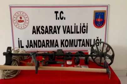 Aksaray’da define avcıları jandarmadan kaçamadı