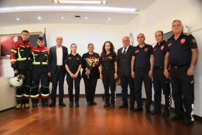 Aydın Büyükşehir Belediyesi itfaiyecileri'nden Çerçioğlu'na ziyaret