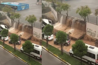 Pendik’te yağmur nedeniyle istinat duvarı çöktü