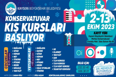 Kayseri'de konservatuvar kış kursları başlıyor