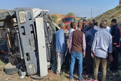 Kahta’da devrilen beton mikserinin sürücüsü yaşamını yitirdi