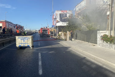 İstanbul'da yangın: Yol trafiğe kapandı