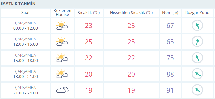 izmir 1 kasım hava