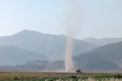 Kahramanmaraş’ta Gavur Gölü bölgesinde çıkan hortum korkuttu