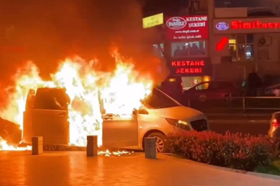 Bursa'da Büyükşehir Belediye Başkan Adayının makam aracı alev aldı