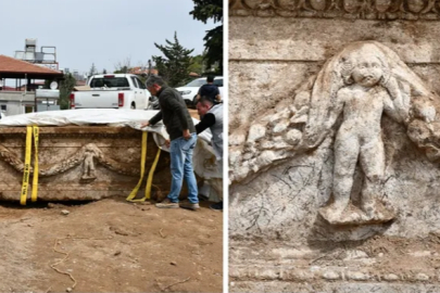 Hatay’da bir evin bahçesinde lahit bulundu