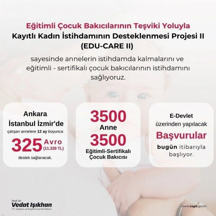 çalışan annelere 325 euro destek ödemesi