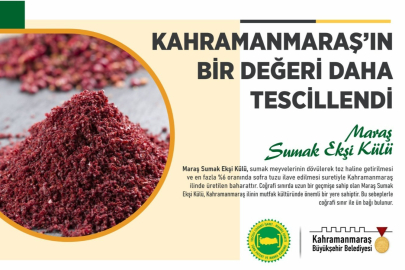 Maraş Sumak Ekşi Külü'ne tescil