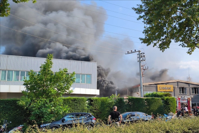 Sandalye fabrikasında yangın paniği:  Dumanlar gökyüzünü kapladı