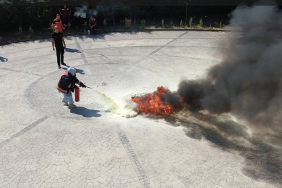 Düzce'de yangın tahliye tatbikatı