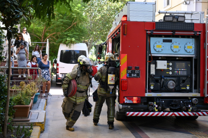 Bornova’da yangın tatbikatı: Gerçeğini aratmadı