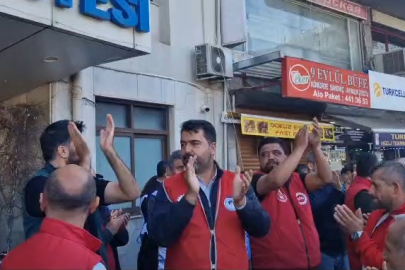 Konak'ta işçilerden protesto