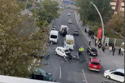 Ankara'da 8 araçlı zincirleme trafik kazası