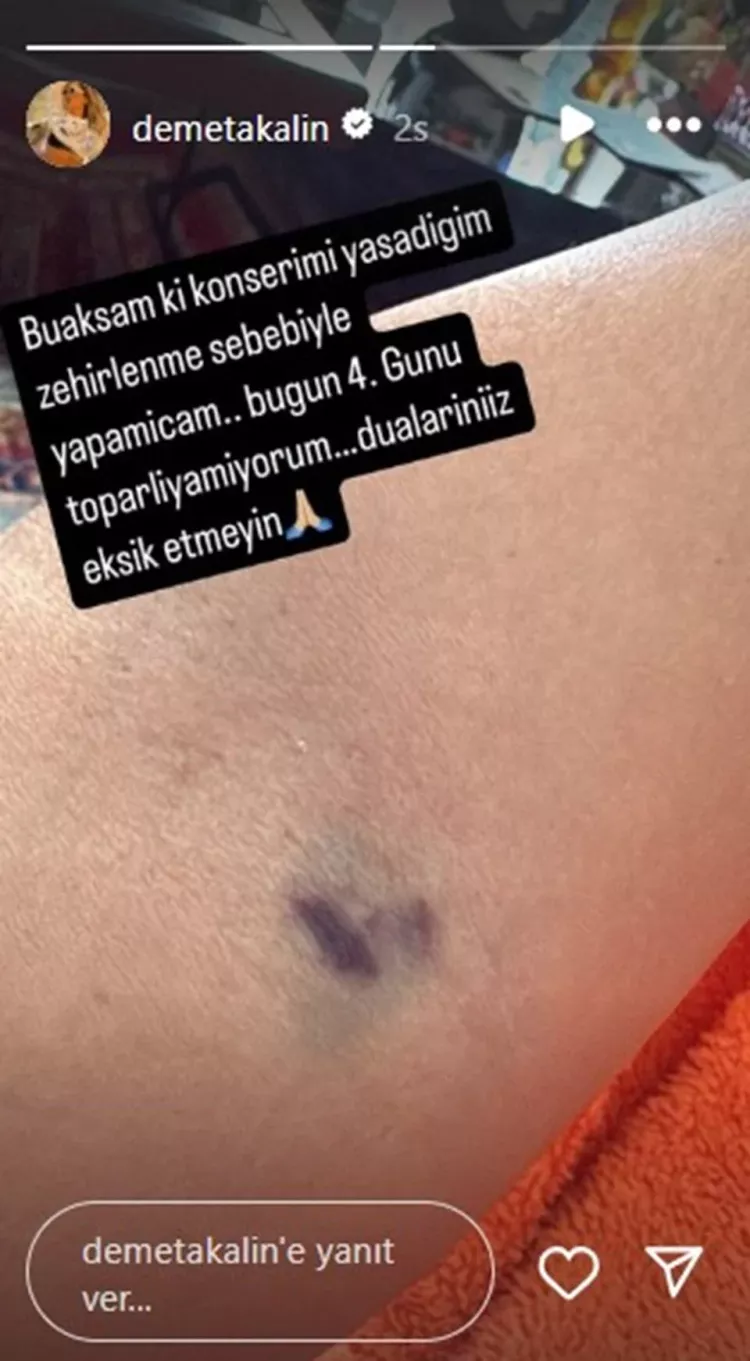 demet akalın zehirlendi