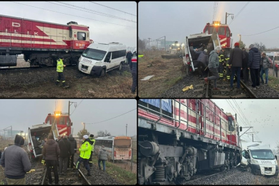 Tren ile servis aracı çarpıştı: Çok sayıda yarılı var!