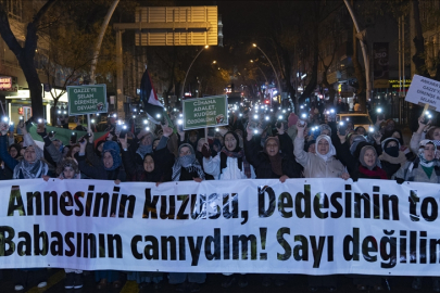 Ankara'da, İsrail'in Gazze'ye yönelik saldırılarını protesto