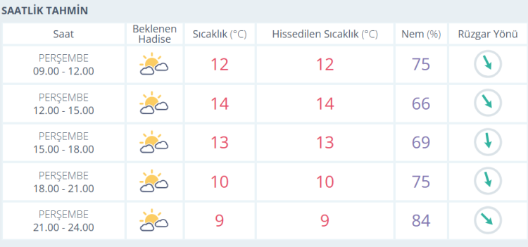 15 ocak izmir hava durumu 